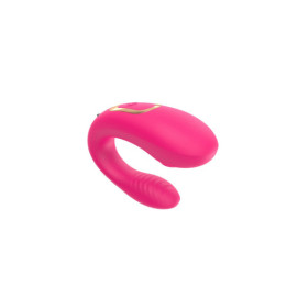 Vibromasseur de couple rose, USB avec 2 moteurs pour stimulation Point G et clitoridienne avec télécommande 